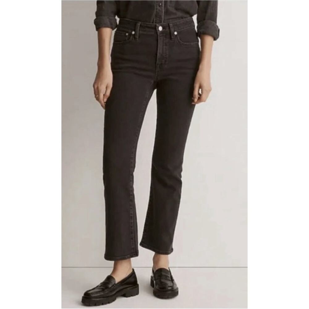 Madewell Mid-rise Kick Out Crop Black Jeans Size 33 / US 16 Mid Rise